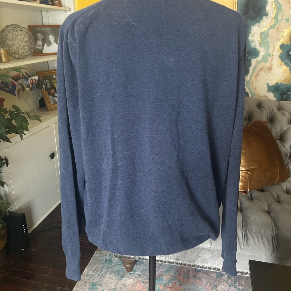 Banana Republic Men Blue V-Neck Sweater - Picture 4 of 9